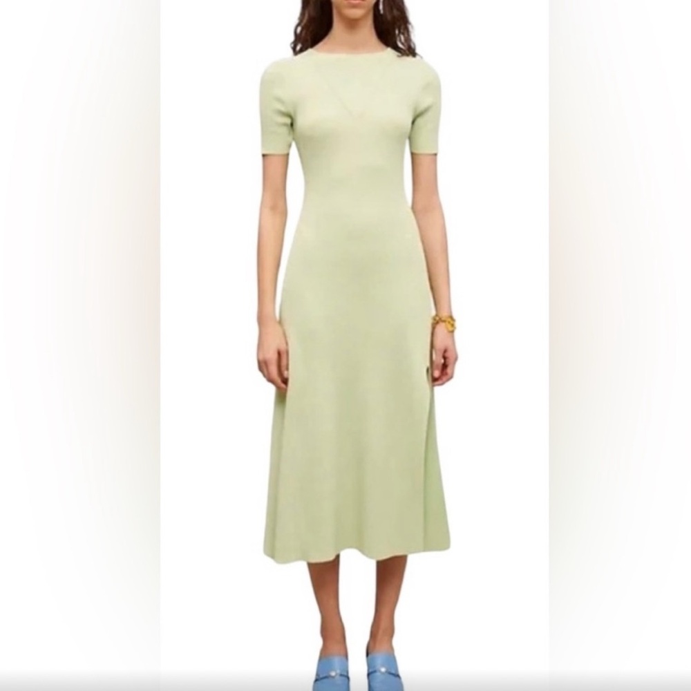 MAJE Green Ribbed Knit Dress 👗🍬